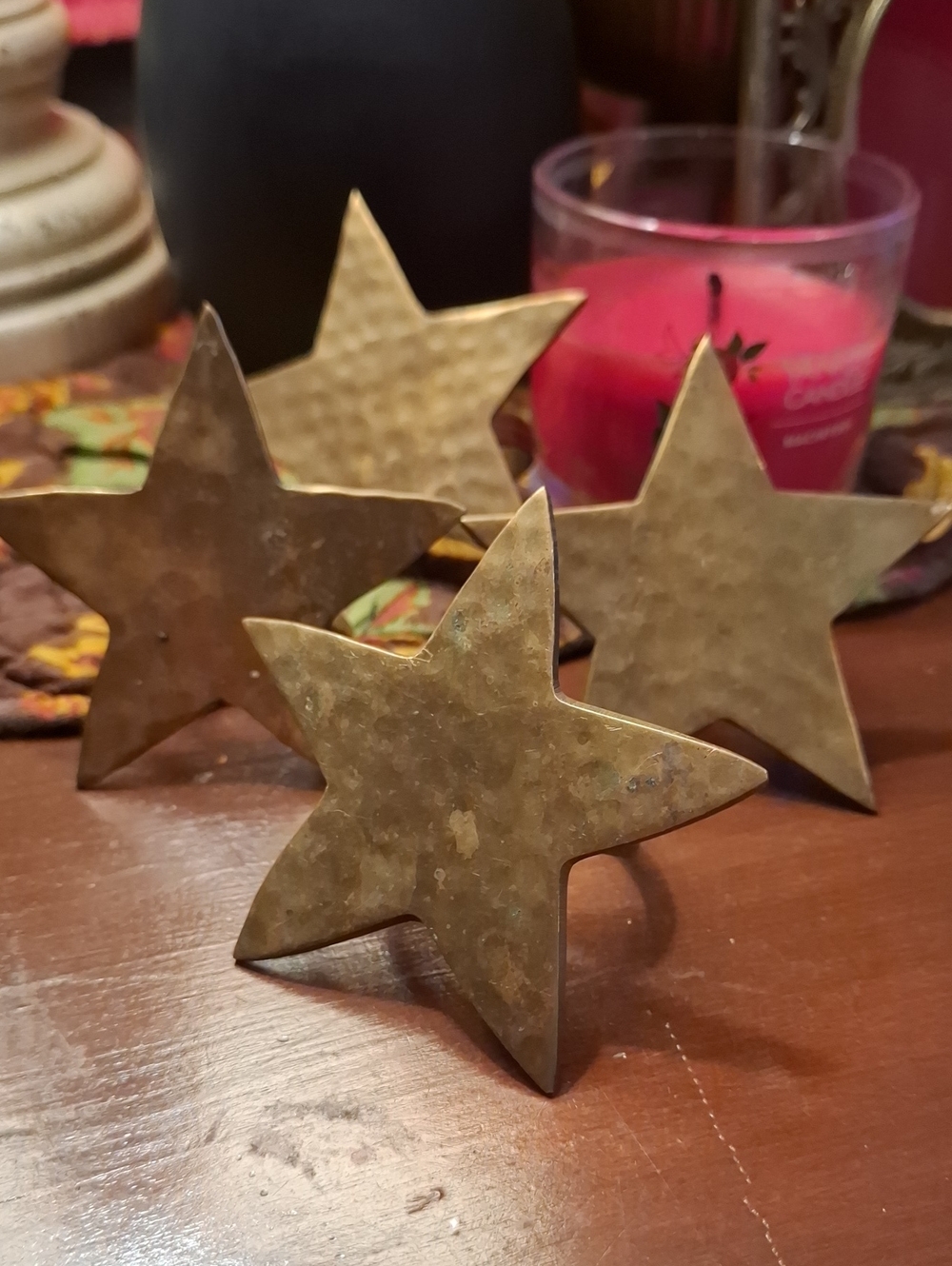 Vintage Hammered Napkin Ring Holders